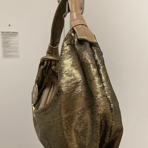 Max Azia Resort 2010 Sequin Hobo Bag with Suede Leather Shoulder Strap. - Picture 2 of 9